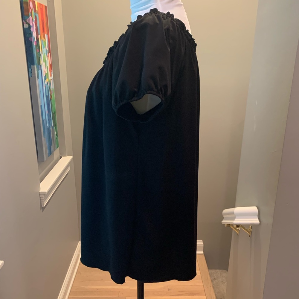 Black off the shoulder loose fit top. Size L. - Picture 6 of 9